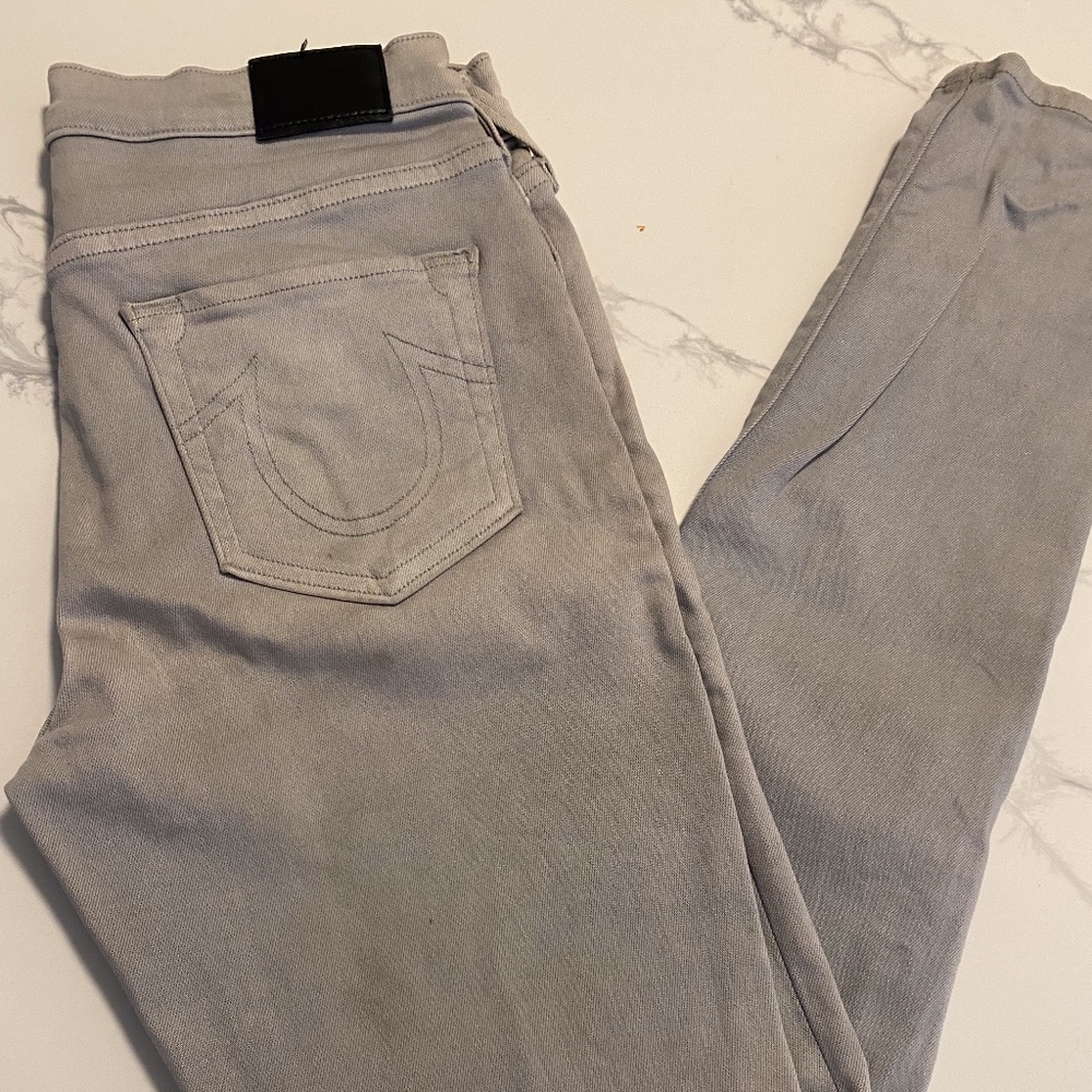 TRUE RELIGION GREY SKINNY JEANS